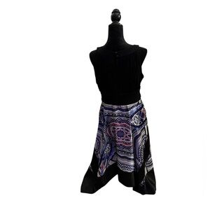 RN Studio Elegant Black and Purple Patterned Women's Skirt